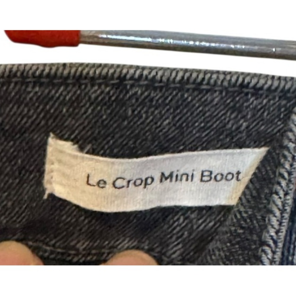 Frame Women's Jeans Le Crop Mini Boot Frayed‎ Hem Mid-Rise Stretch Denim Gray 26 - Picture 6 of 10